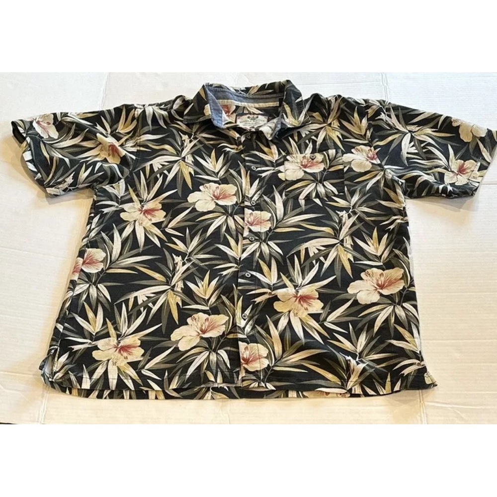 Aloha Friday Bahama Bay Club Men’s Hibiscus Hawaiian Shirt Size Large - Picture 4 of 14